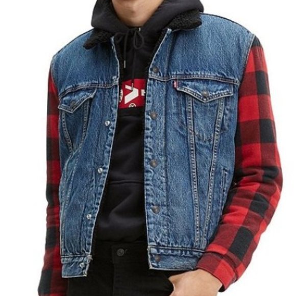 levi's flannel sherpa trucker jacket